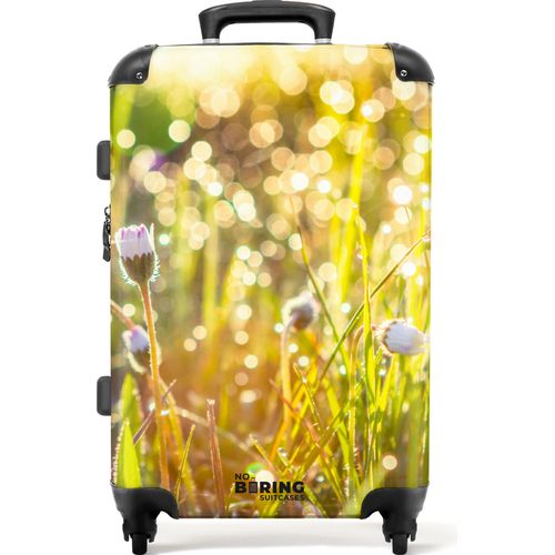 NoBoringSuitcases.com® Großer Koffer - Blumen - Frühling - Pflanzen - Licht - Natur - Kombinationsschloss TSA - Hartschalen Trolley 4 Rollen - 72 liter - Reisekoffer - 66 cmKoffer Mittelgroß 67x43x25 cm, 72L,