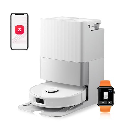 Roborock Qrevo Edge S5A Staubsauger Roboter 18.500 Pa(Upgrade von Qrevo master), Dual Anti-Tangle, 75℃ Heißwasser-Moppwäsche, Hebarem Wischmop Weiß