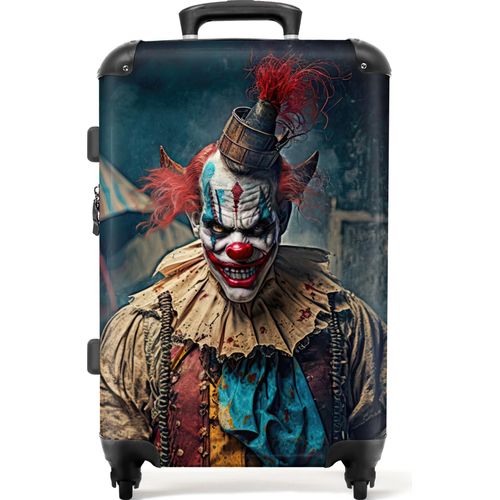 NoBoringSuitcases.com - Koffer - Clown - Horror - Kleidung - Portrait - Trolley - 20 kg Gepäck - Hartschalenkoffer - Leichtgewicht - TSA-Schloss - ;;end_products;size;; cm - Reisekoffer mit Rollen - 72 Liter - Großer KofferKoffer Mittelgroß 67x43x25 cm, 72L,