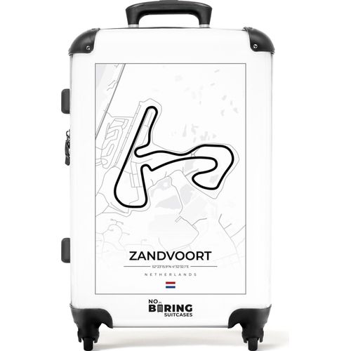 NoBoringSuitcases.com® Großer Koffer - Rennstrecke - Zandvoort - Formel 1 - Niederlande - Weiß - Kombinationsschloss TSA - Hartschalen Trolley 4 Rollen - 72 liter - Reisekoffer - 66 cmKoffer Mittelgroß 67x43x25 cm, 72L,