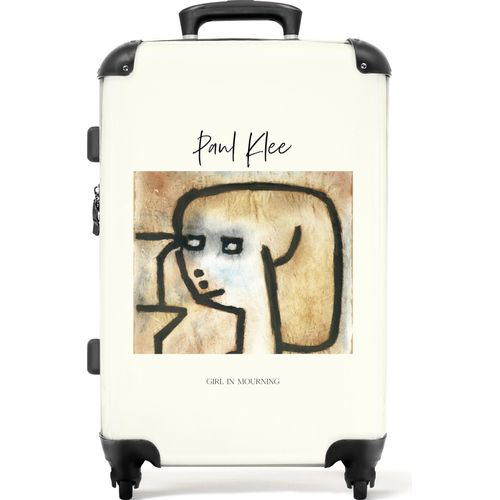 NoBoringSuitcases.com® Großer Koffer - Kunst - Paul Klee - Frau - Zeichnung - Vintage - Kombinationsschloss TSA - Hartschalen Trolley 4 Rollen - 72 liter - Reisekoffer - 66 cmKoffer Mittelgroß 67x43x25 cm, 72L,