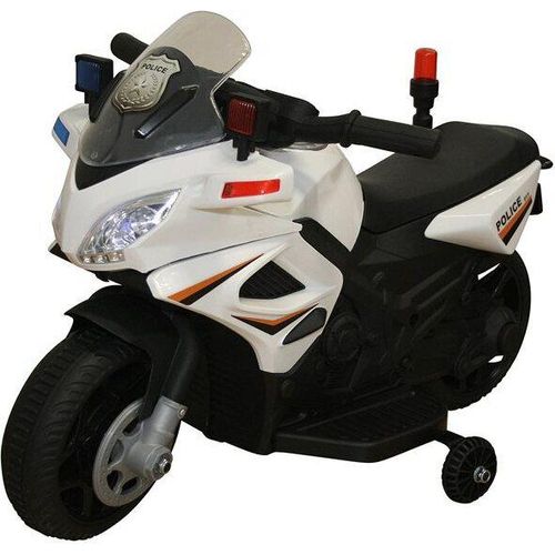 Kinder Elektromotorrad POLIZEI mit Stützrädern + Licht und Ton