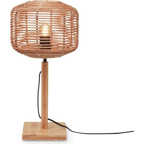 GOOD&MOJO - Tischleuchte Tanami - Bambus/Rattan - Ø25cm Tischlampe - Nachttischlampe, Wohnzimmer, Schlafzimmer