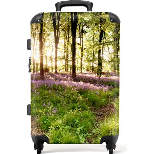 NoBoringSuitcases.com® Großer Koffer - Wald - Pflanzen - Blumen - Bäume - Sonne - Kombinationsschloss TSA - Hartschalen Trolley 4 Rollen - 72 liter - Reisekoffer - 66 cmKoffer Mittelgroß 67x43x25 cm, 72L,