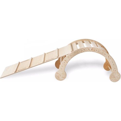 Woodforkid Klettergerüst Kinder Montessori Liwia Gr. L, Kletterbogen mit Rutsche