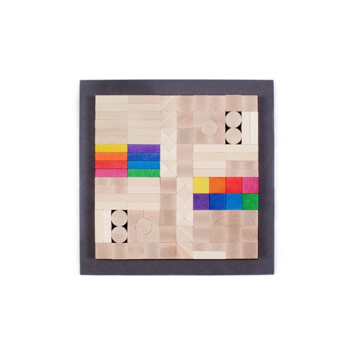 Holzspielzeug Baukasten mit Bausteinen BxHxT 30,5x30,5x1,6cm NEU