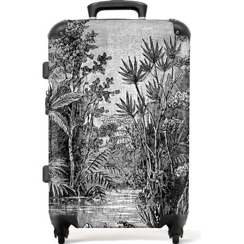 NoBoringSuitcases.com - Großer Koffer - Reisekoffer Dschungel mit 4 Rädern - Rolltrolley 72 Liter - Rollkoffer groß - Geräumiger Gepäckkoffer 20kg - Erwachsenenkoffer mittelgroß - Reisegepäck & Reisezubehör tsa lock - Gepäckkoffer mittelgroßKoffer Mittelgroß 67x43x25 cm, 72L,