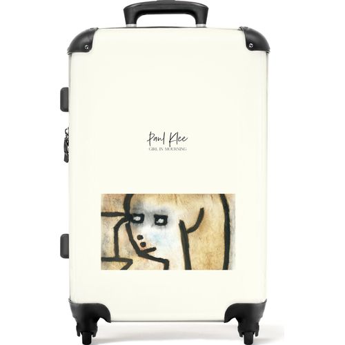 NoBoringSuitcases.com® Großer Koffer - Kunst - Paul Klee - Frau - Zeichnung - Vintage - Kombinationsschloss TSA - Hartschalen Trolley 4 Rollen - 72 liter - Reisekoffer - 66 cmKoffer Mittelgroß 67x43x25 cm, 72L,