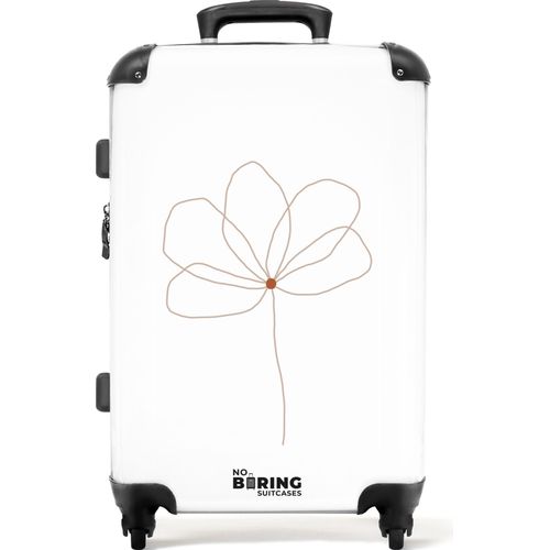 NoBoringSuitcases.com - Großer Koffer Damen weiß - Reisekoffer mit 4 Rädern - Trolley auf Rädern 72 Liter - Gepäckrollkoffer große Frauen - Geräumiger Gepäckkoffer 20kg - Koffer für Erwachsene - Reisegepäck & Reisezubehör mit Schloss - Koffer mediumKoffer Mittelgroß 67x43x25 cm, 72L,