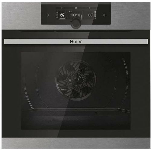 Haier I-Turn Serie 2 HWO60SM2F3XH- Multifunktions-Backofen, Dialyse-Reinigung, WIFI-Konnektivität, 70L Fassungsvermögen, Kochen auf mehreren Ebenen, 11 Funktionen, Drehknopf, Klasse A+, Schwarz