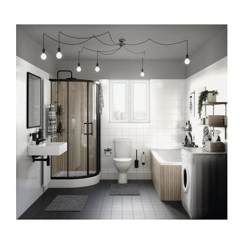 form&style Runddusche MOOREA black R550 90 x 90 cm Klarglas matt schwarz