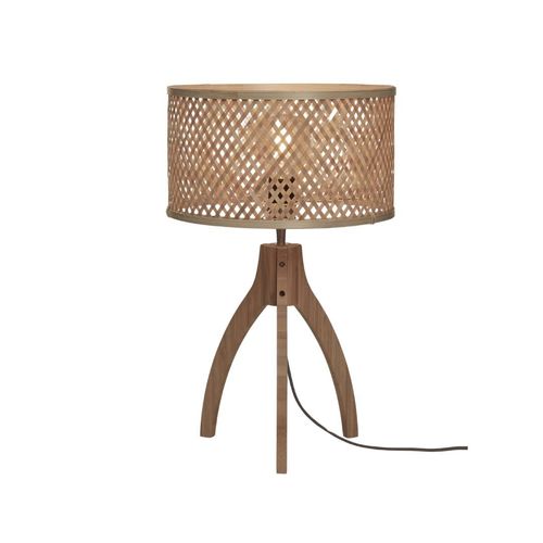 GOOD&MOJO - Tischleuchte Java - Bambus - Ø18cm Tischlampe - Nachttischlampe, Wohnzimmer, Schlafzimmer