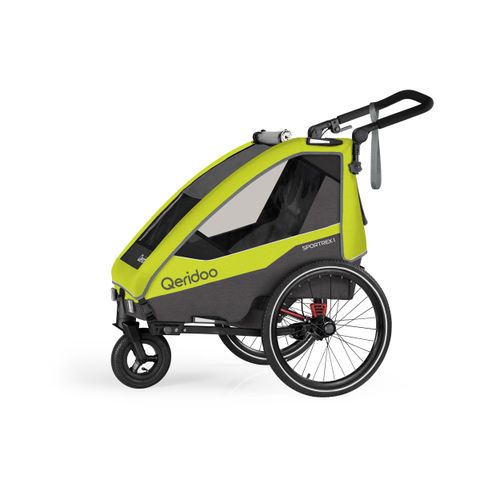 Qeridoo Sportrex 1 Lime Green Kinderfahrradanhänger Einsitzer
