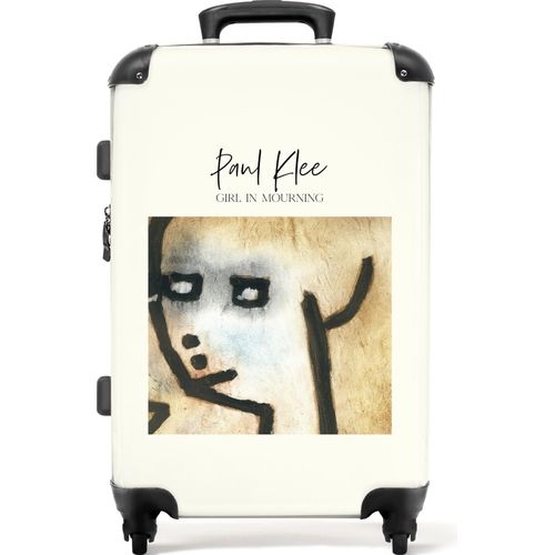 NoBoringSuitcases.com® Großer Koffer - Kunst - Paul Klee - Frau - Zeichnung - Braun - Kombinationsschloss TSA - Hartschalen Trolley 4 Rollen - 72 liter - Reisekoffer - 66 cmKoffer Mittelgroß 67x43x25 cm, 72L,