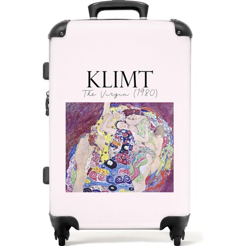 NoBoringSuitcases.com® Großer Koffer - Kunst - Moderne - Klimt - Rosa - Alte Meister - Kombinationsschloss TSA - Hartschalen Trolley 4 Rollen - 72 liter - Reisekoffer - 66 cmKoffer Mittelgroß 67x43x25 cm, 72L,