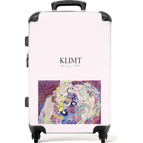 NoBoringSuitcases.com® Großer Koffer - Kunst - Moderne - Klimt - Alte Meister - Rosa - Kombinationsschloss TSA - Hartschalen Trolley 4 Rollen - 72 liter - Reisekoffer - 66 cmKoffer Mittelgroß 67x43x25 cm, 72L,