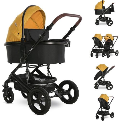Lorelli Kombikinderwagen Boston 2 in 1 Sportsitz Babywanne Mückennetz bis 22 kg gelb