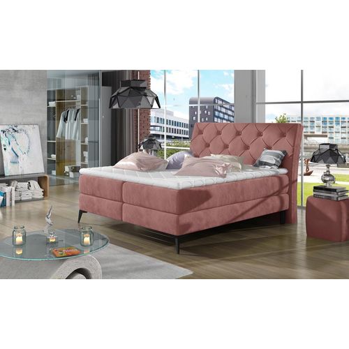 Laos Polsterbett 140 - 180 cm; Rosa (Webstoff), Liegefläche:140 x 200 cm
