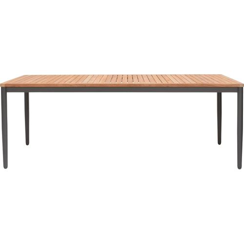 Gartentisch - Braun - Anthrazit - Teakholz - Aluminiumgestell - 201 x 90 cm