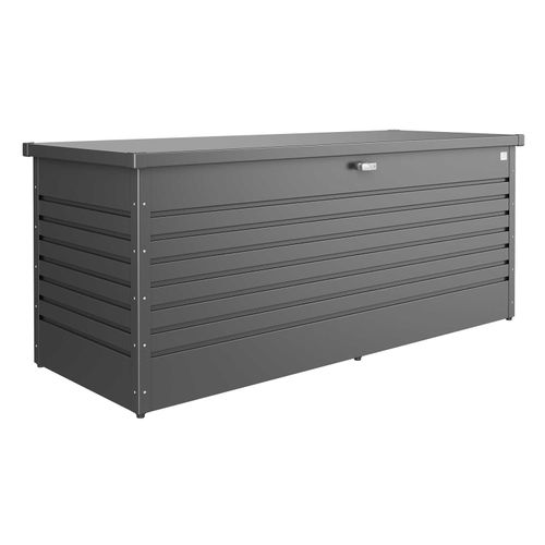 Gartenbox - Dunkelgrau metallic - Stahl feuerverzinkt - abschließbar - 201 x 83 cm