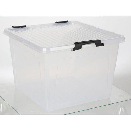 23x Scharnierbox 26L 40x40x27cm Transparent Deckel Aufbewahrung Spielzeugkisten
