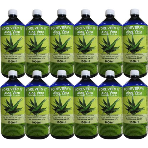 ForeverFit Aloe Vera 12x 1000ml Trinkgel Barbadensis Miller Blattgel unverdünnt KEIN Saft KEIN Konzentrat OHNE künstliche Vitamine.