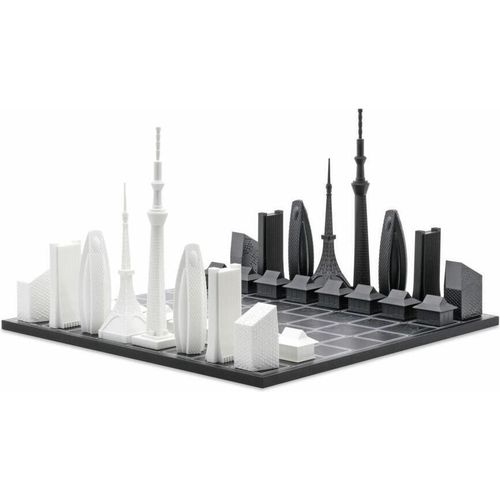 Skyline Chess Schachspiel Tokyo Edition, Designer Städte-Schach mit Acrylfiguren, 38 x 38 cm, 937