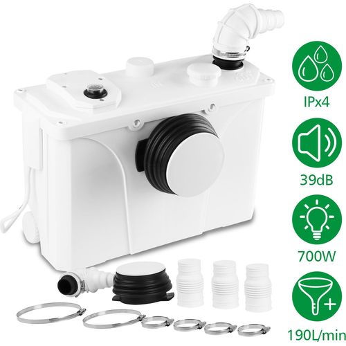Jopassy Hebeanlage Fäkalienpumpe 700W Zerkleinerer Kleinhebeanlage pumpe PRO Toilette