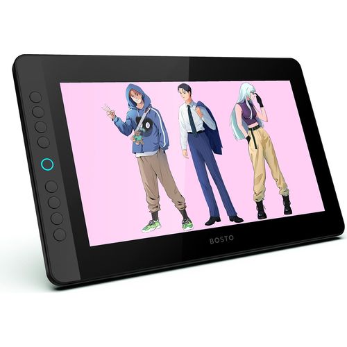 BOSTO BT-13HDK Tragbares Grafik-Zeichentablett 13,3'' H-IPS-LED-Bildschirmanzeige Digital Art Drawing Pad 8 anpassbare Tastenkombinationen Kompatibel mit Windows Mac Android zum Zeichnen von Design