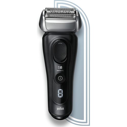 Braun Series 8 Rasierer Herren mit 3+1 Scherkopf, Elektrorasierer & Trimmer für Präzision, Sonic-Technologie & 40°-Kopf mit Konturenanpassung, Wet & Dry, 8410s, schwarz