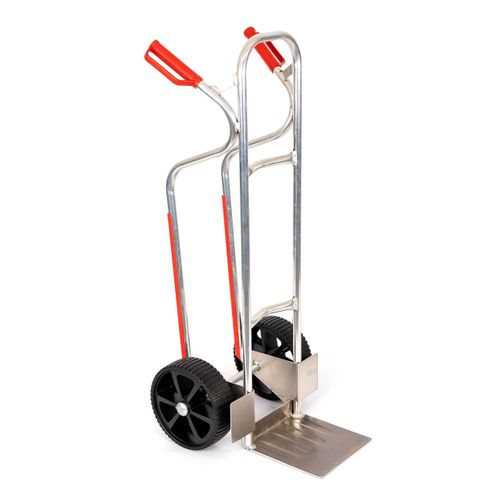 Aluminium Sackkarre 200 kg - Ladeschaufel 280x280 mm - EU (Räder nach Ihrer Wahl - siehe Varianten) HIER: PolyurethanRad / PVC-Felge / Rollenlager