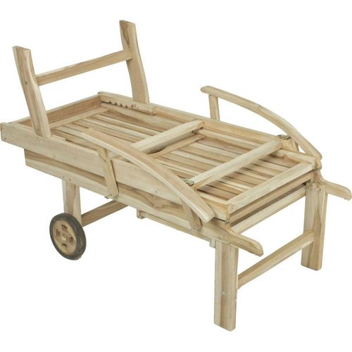 Sonnenliege JAVA klappbar Teak Liege Garten Ablageboard