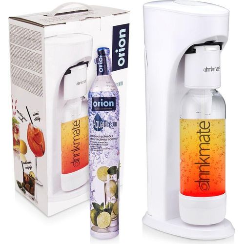 Orion Sprudler Wassersprudler Trinkwassersprudler zum Aufsprudeln von Wasser Kohlensäure für Wasser Siphonflasche weiß AquaDream C02-Patrone, Set