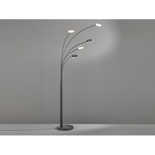 Fischer & Honsel LED Bogenstehlampe DENT Schwarz 225cm