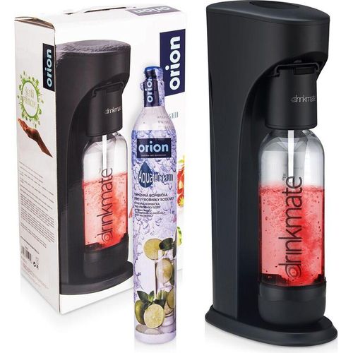 Orion Sprudler Wassersprudler Trinkwassersprudler zum Aufsprudeln von Wasser Kohlensäure für Wasser Siphonflaschr schwarz AquaDream C02-Patrone, Set