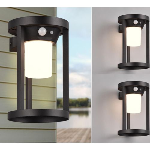 LED Solar Außenleuchten mit Bewegungsmelder, Terrassenlampen, Fassadenlampen