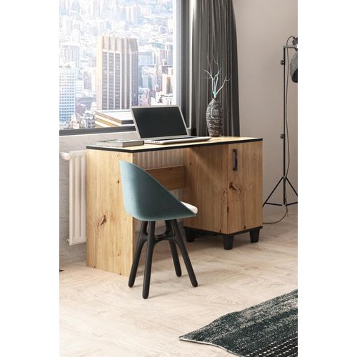 Schreibtisch Vanessa Bürotisch Computertisch Laptoptisch Büromöbel Arbeitstisch mit Scharniertür ( Eiche Artisan uns schwarz )