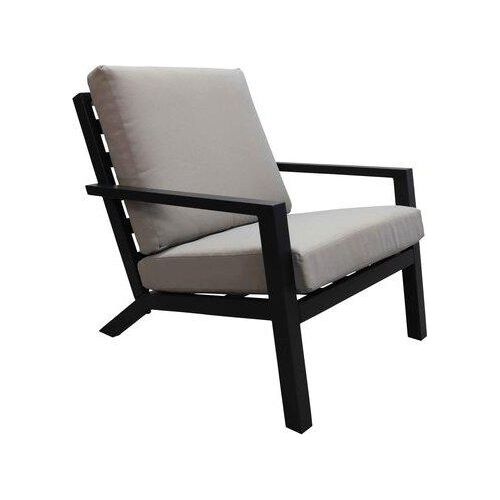 Loungesessel | Bezano | Matt Schwarz / Off Weiß | Aluminium