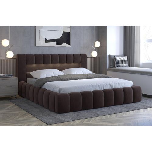 Bett mit Bettkasten 180x200cm Grau