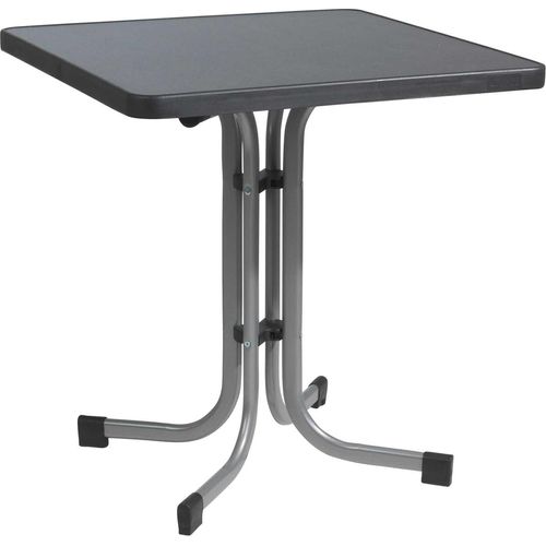 Gartentisch - Grau - Mecalit - Metallgestell - 70 x 70 cm - klappbar