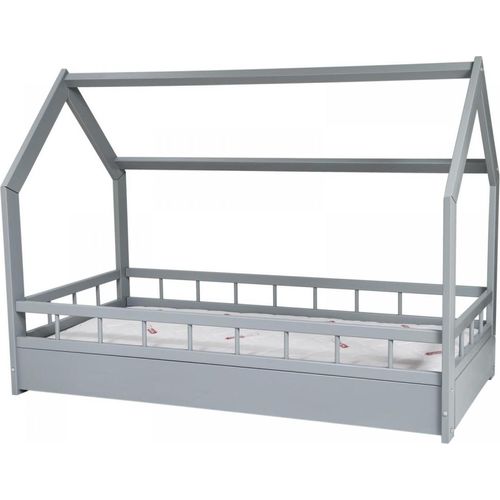 Matratzenset STANDARD + Hochbett 160x80cm + graue Gitterstäbe