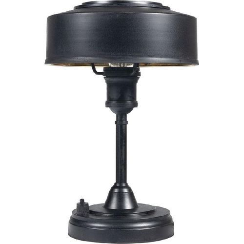 Casa Padrino Luxus Art Deco Tischleuchte Antik Schwarz Ø 22 x H. 32 cm - Runde Messing Schreibtischleuchte - Luxus Leuchten - Luxus Interior