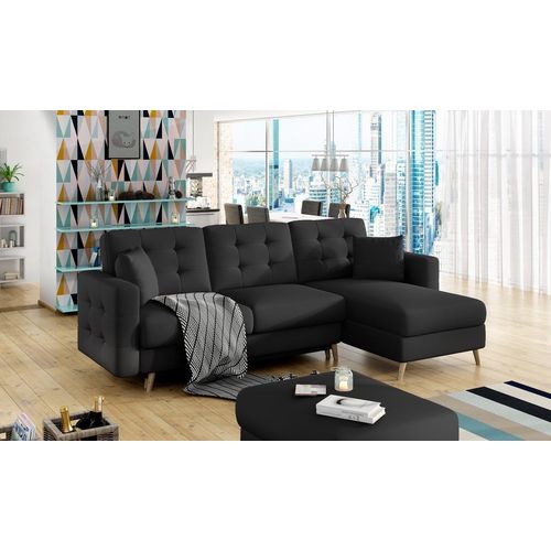 Asgard Ecksofa 250 x 162 cm Schwarz (Kunstleder)