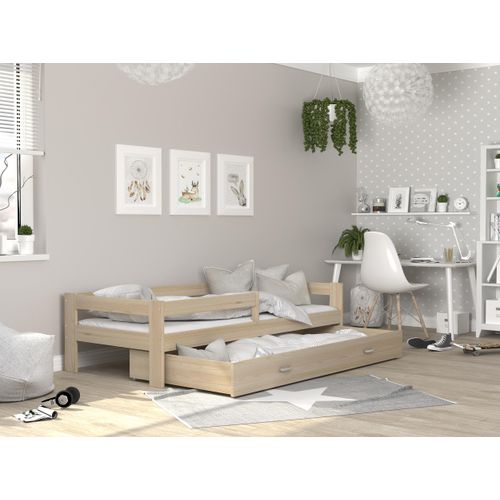 MEBLITO Naomi Kinderbett Gitterbett Juniorbett Kinderzimmer Jugendbett Einzelbett Kiefer 160x80 MIT Matratze
