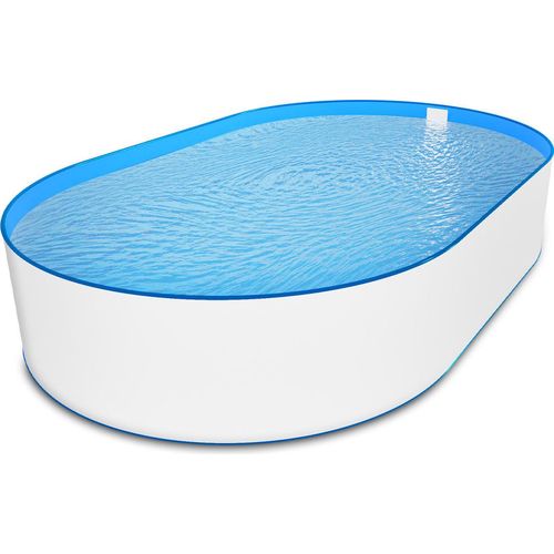Ovalpool Stahlwandpool weiß Poolfolie blau Poolset oval 350 x 700 x 135 cm als Komplettset