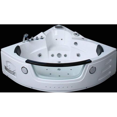 PureHaven Whirlpool 140x140 cm Wasserfall Heizung Lichttherapie Soundsystem Reinigungsprogramm Bluetooth-Soundsystem