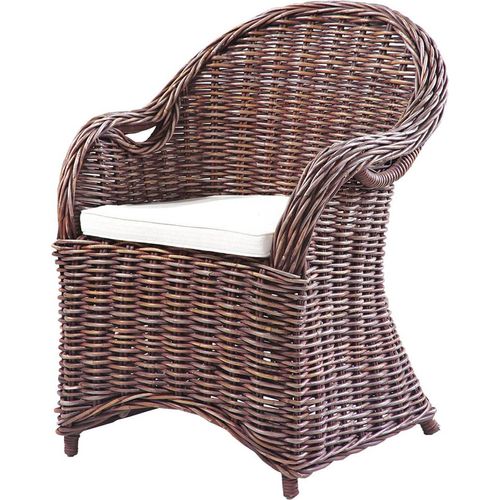 Garten Sessel aus Naturrattan GAZA-120 in braun-antik, B/H/T: ca. 56/88/64 cm