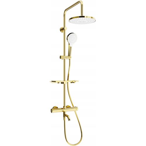Duschsystem mit Thermostat Gold Duscharmatur Regendusche Duschset Duschsäule Dusche