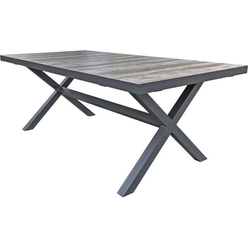 Tisch mit Keramik Tischplatte in Eiche-Optik GAZA-120 in dunkelgrau B/H/T: ca. 202/75/100 cm