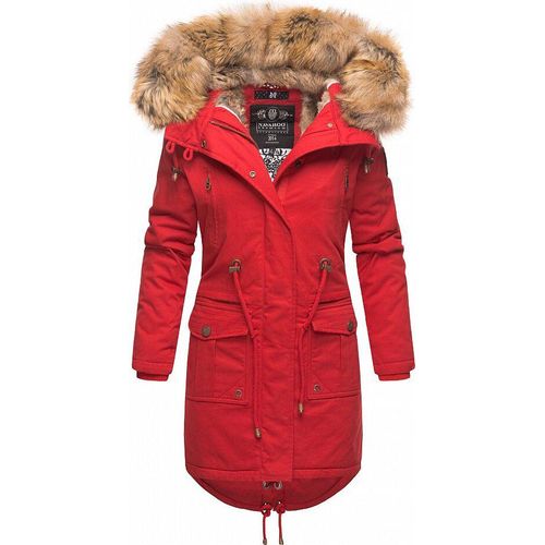 Navahoo Damen Winter Jacke Baumwoll Mantel Parka Winterjacke gefüttert Rosinchen Rot Gr: 36 - S